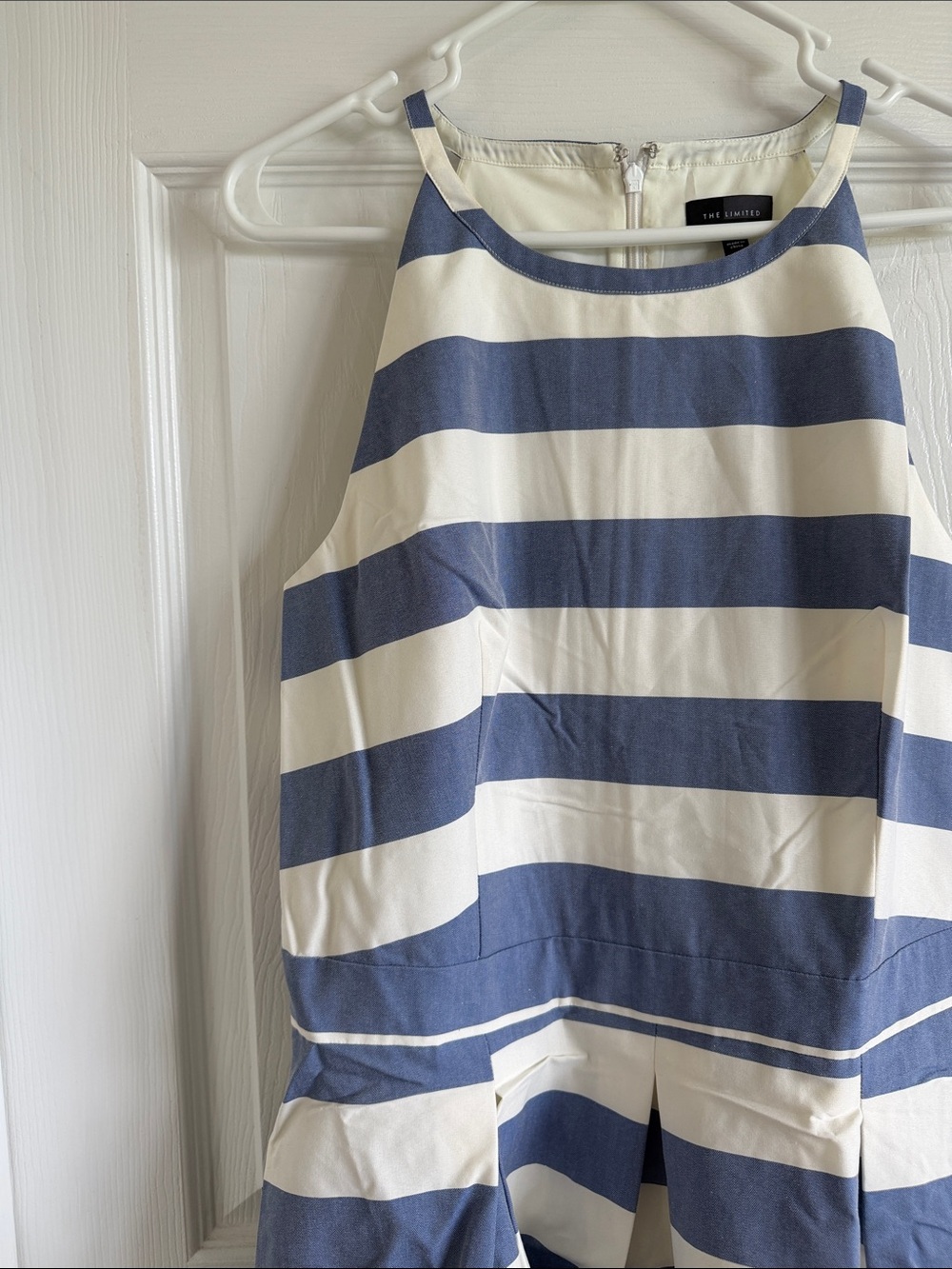NWT The Limited Blue and White Striped Halter Midi Dress - Picture 10 of 16